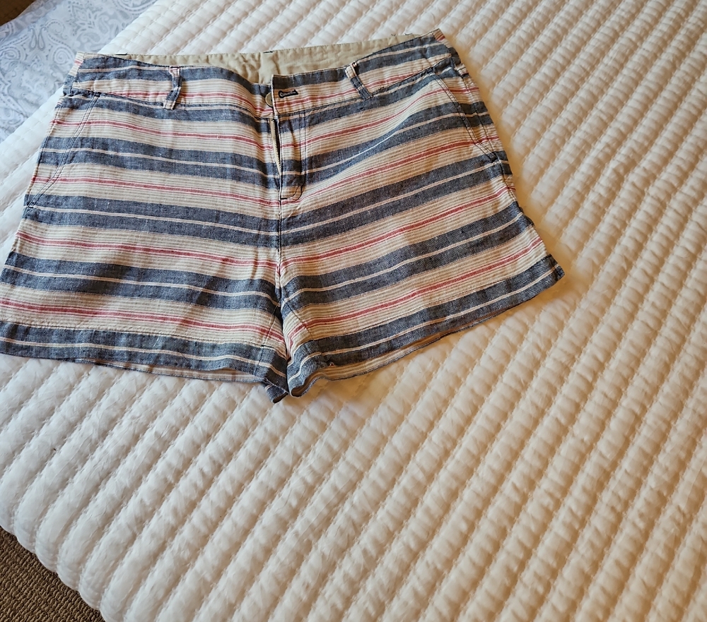 Kenar Blue and Red Bermuda Shorts Nautical Style